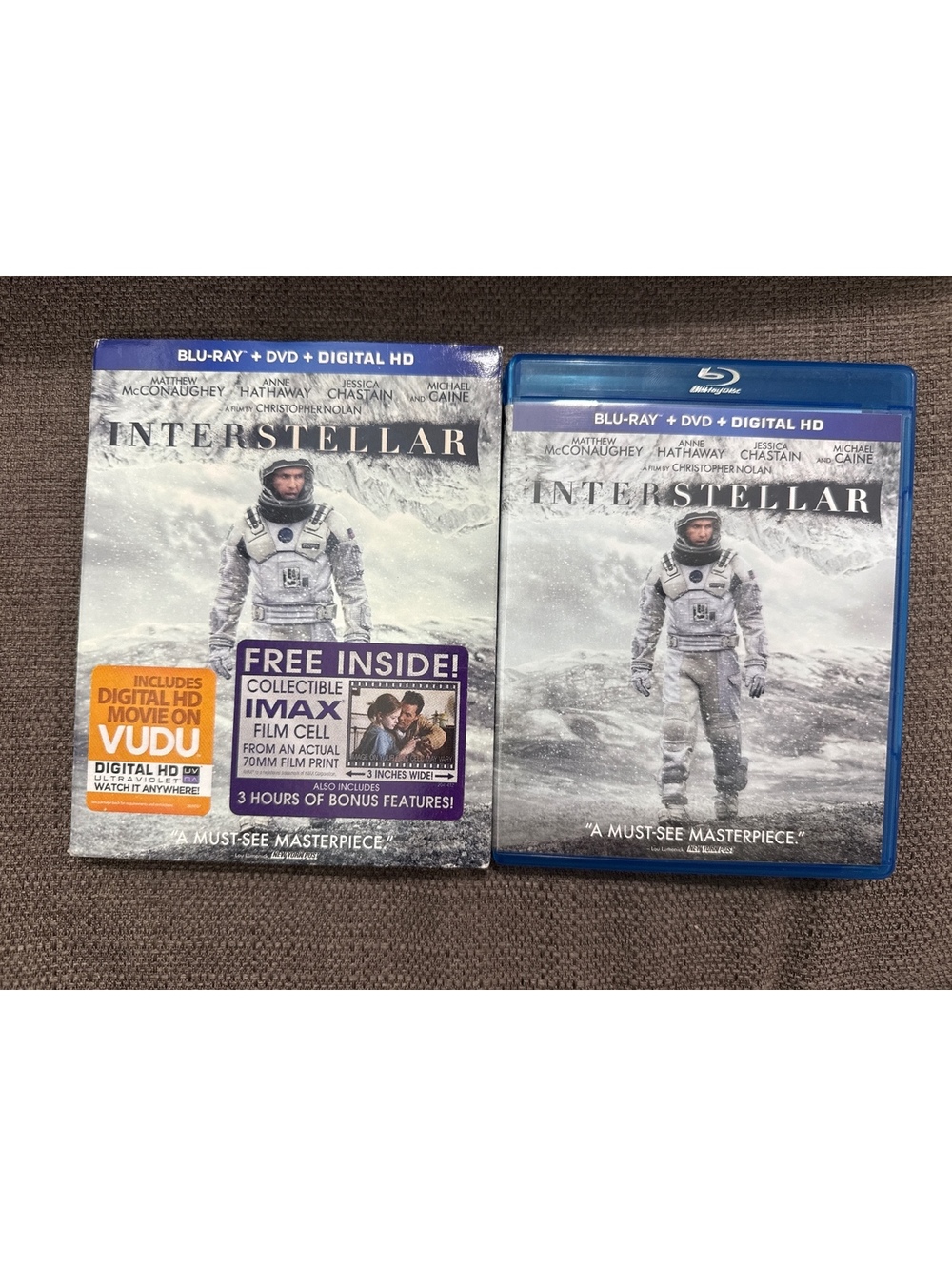 Interstellar (Blu-ray/DVD, 2015, + digital HD + Collectable Film Cell